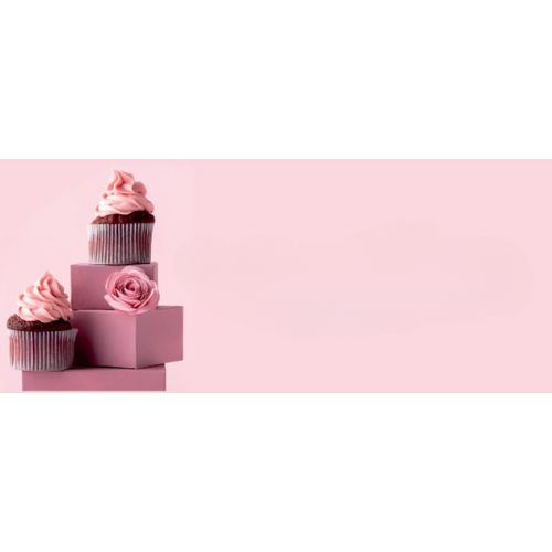 Cupcakes en fondo rosa
